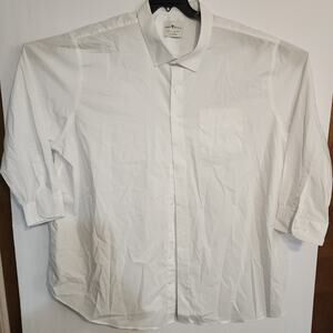 Oak Hill Classic Fit Button Down White Dress Shirt 5XL 22  37-38